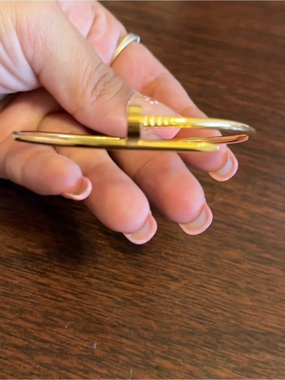 Gold plated bangle nail